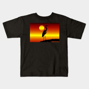 Sunset egret Kids T-Shirt